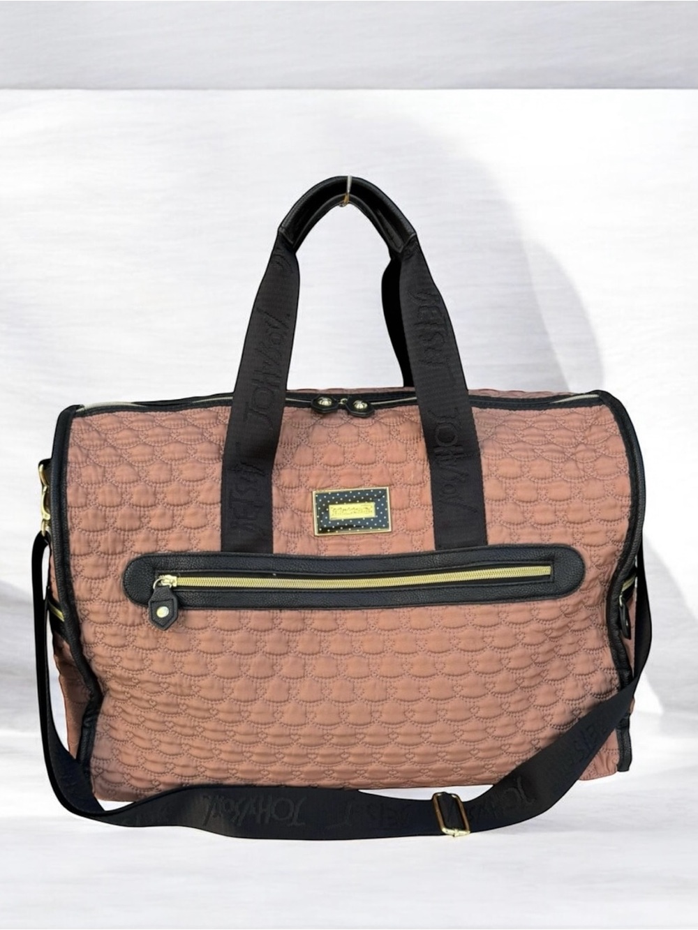 Betsy Johnson Quilted Travel Baby Duffle Bag